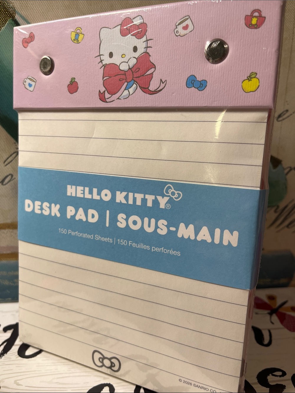 Hello Kitty Pink and Blue Desk Pad Notepad